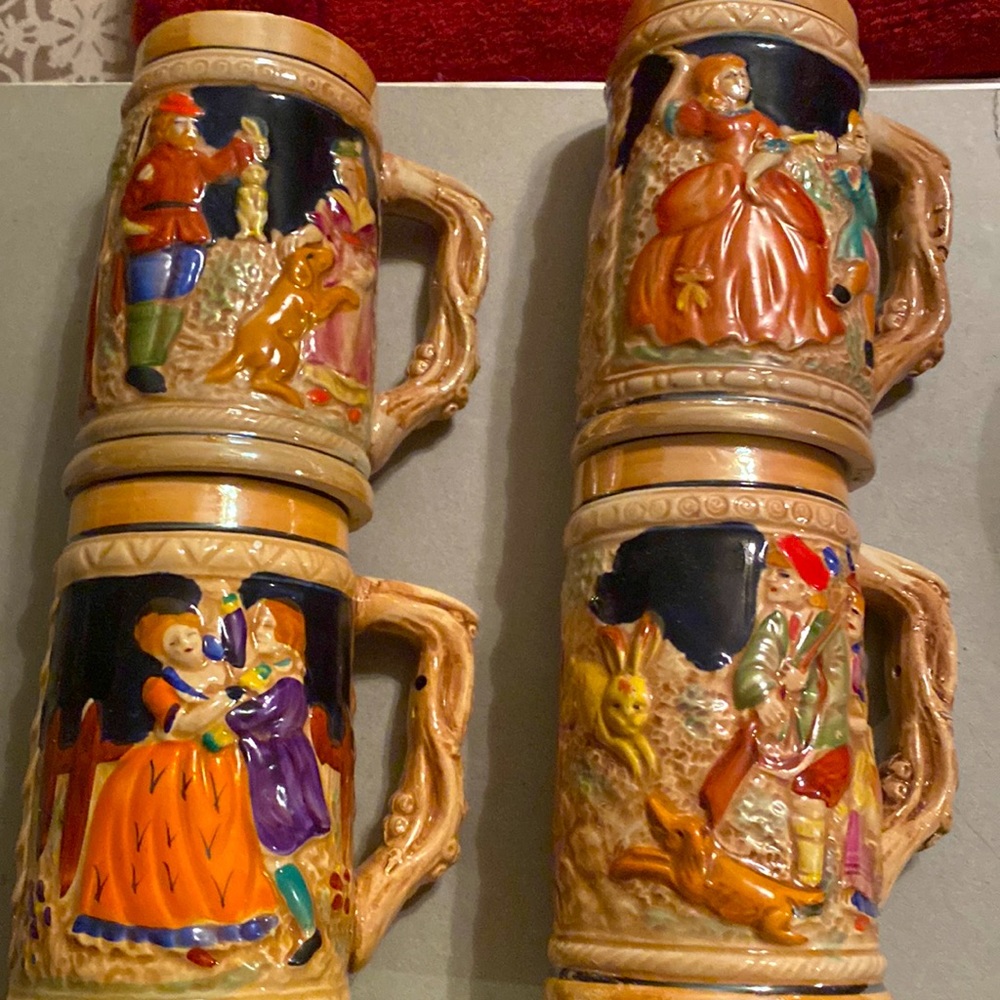 vintage beer steins a set of four excellent shape made in japan